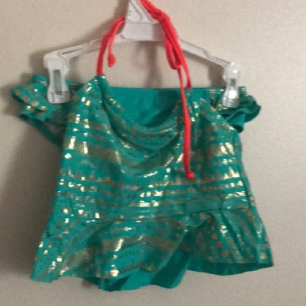Limited Too Swimwear Girls SZ 4 Teal Tankini NWT